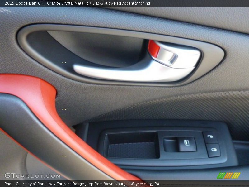 Granite Crystal Metallic / Black/Ruby Red Accent Stitching 2015 Dodge Dart GT