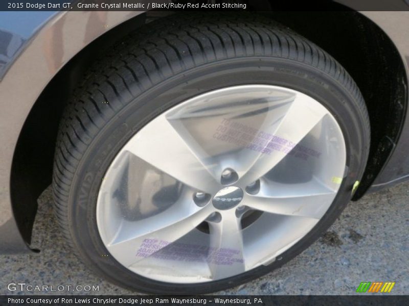 Granite Crystal Metallic / Black/Ruby Red Accent Stitching 2015 Dodge Dart GT