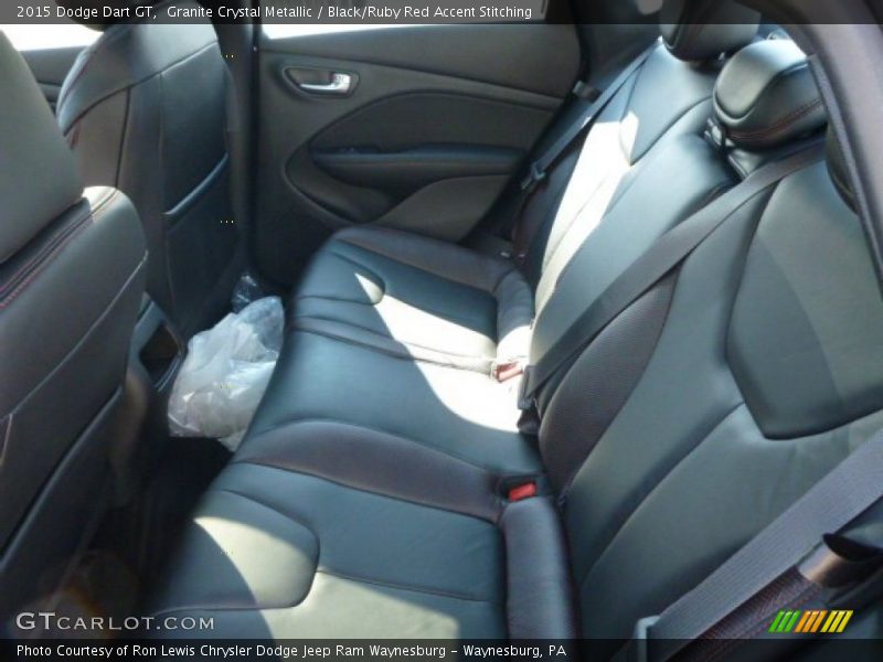 Granite Crystal Metallic / Black/Ruby Red Accent Stitching 2015 Dodge Dart GT