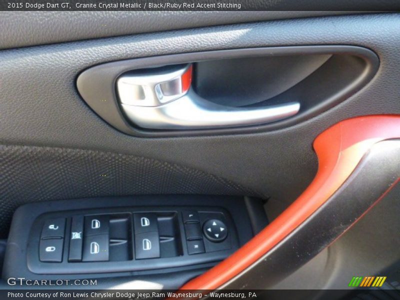 Granite Crystal Metallic / Black/Ruby Red Accent Stitching 2015 Dodge Dart GT