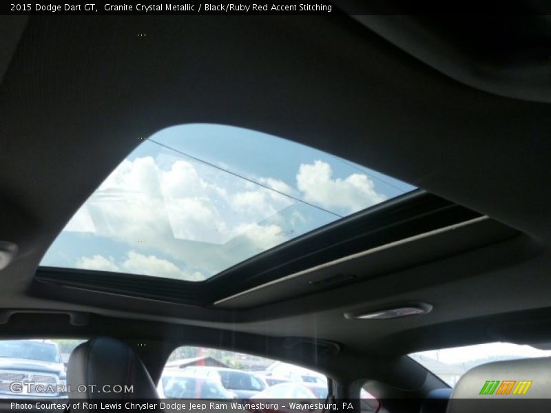 Granite Crystal Metallic / Black/Ruby Red Accent Stitching 2015 Dodge Dart GT