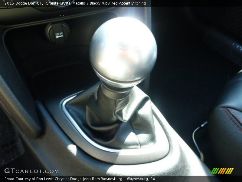 Granite Crystal Metallic / Black/Ruby Red Accent Stitching 2015 Dodge Dart GT