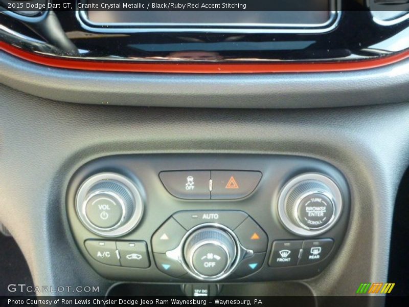 Granite Crystal Metallic / Black/Ruby Red Accent Stitching 2015 Dodge Dart GT