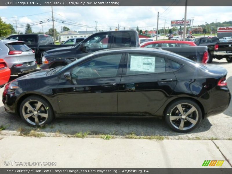 Pitch Black / Black/Ruby Red Accent Stitching 2015 Dodge Dart GT