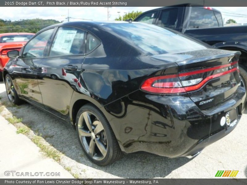 Pitch Black / Black/Ruby Red Accent Stitching 2015 Dodge Dart GT