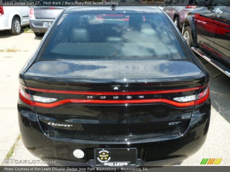 Pitch Black / Black/Ruby Red Accent Stitching 2015 Dodge Dart GT