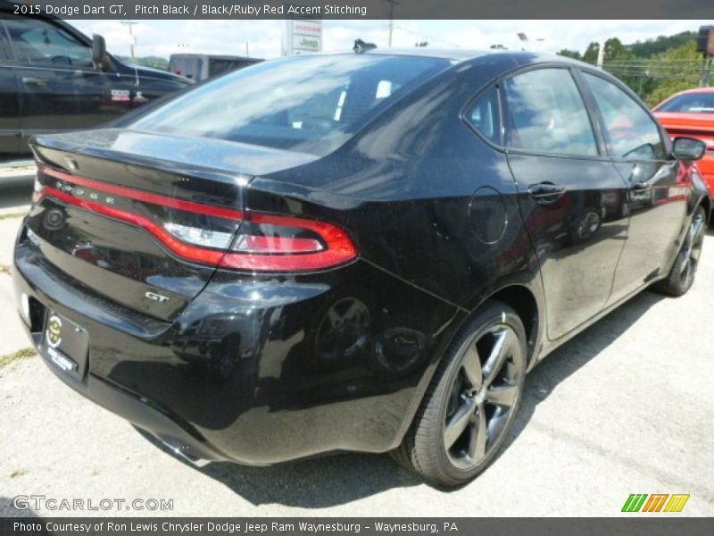 Pitch Black / Black/Ruby Red Accent Stitching 2015 Dodge Dart GT