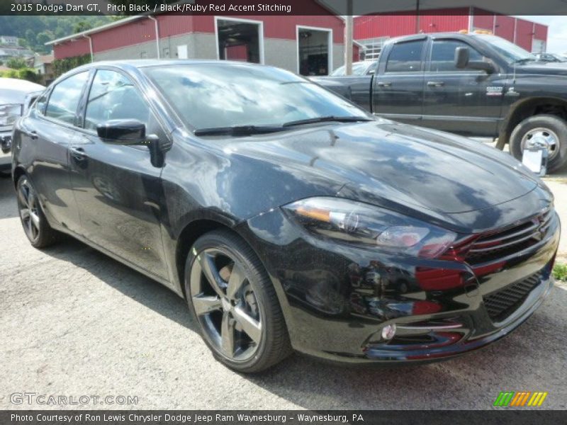 Pitch Black / Black/Ruby Red Accent Stitching 2015 Dodge Dart GT