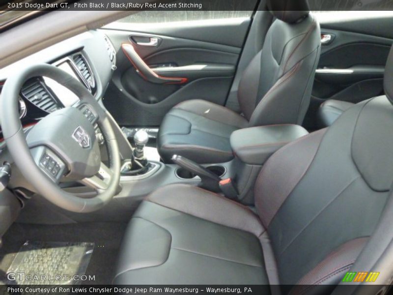 Pitch Black / Black/Ruby Red Accent Stitching 2015 Dodge Dart GT