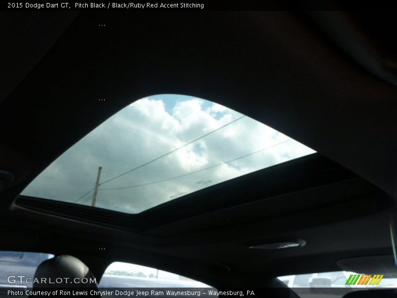 Pitch Black / Black/Ruby Red Accent Stitching 2015 Dodge Dart GT