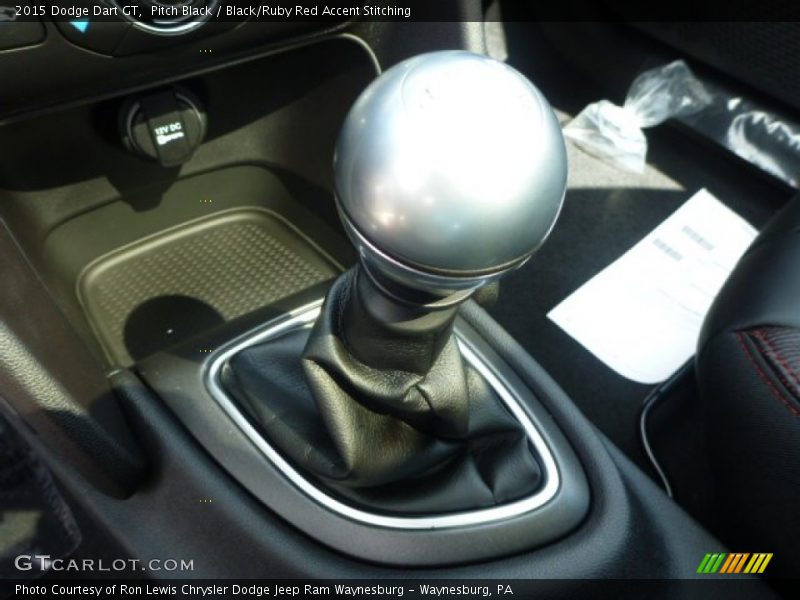 Pitch Black / Black/Ruby Red Accent Stitching 2015 Dodge Dart GT