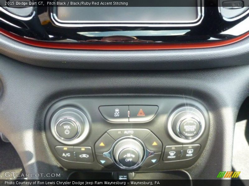 Pitch Black / Black/Ruby Red Accent Stitching 2015 Dodge Dart GT