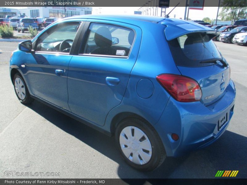 Sapphire Blue / Black 2015 Mitsubishi Mirage DE