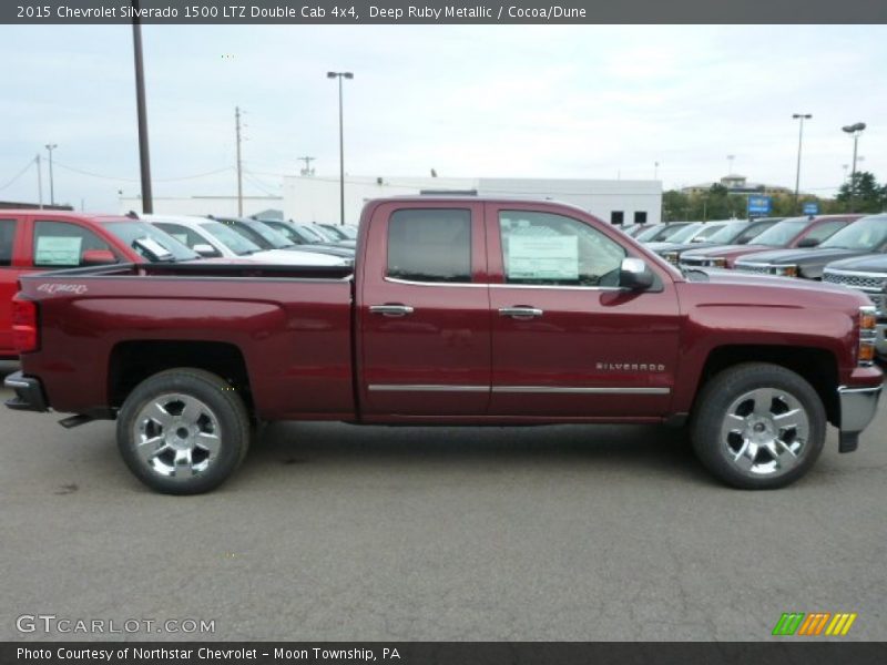 Deep Ruby Metallic / Cocoa/Dune 2015 Chevrolet Silverado 1500 LTZ Double Cab 4x4