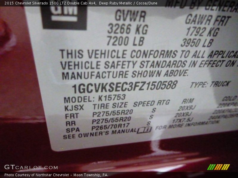 Deep Ruby Metallic / Cocoa/Dune 2015 Chevrolet Silverado 1500 LTZ Double Cab 4x4