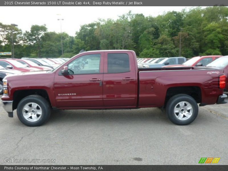 Deep Ruby Metallic / Jet Black 2015 Chevrolet Silverado 1500 LT Double Cab 4x4