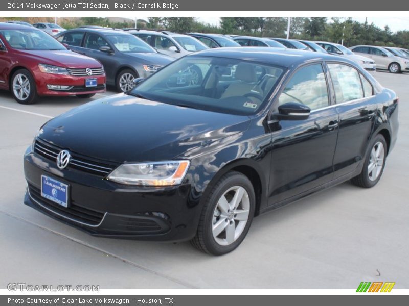 Black / Cornsilk Beige 2014 Volkswagen Jetta TDI Sedan