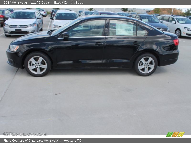 Black / Cornsilk Beige 2014 Volkswagen Jetta TDI Sedan