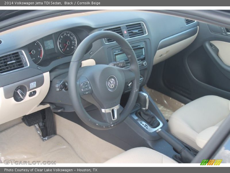Black / Cornsilk Beige 2014 Volkswagen Jetta TDI Sedan