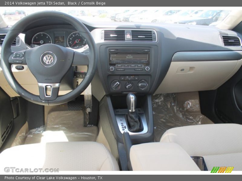 Black / Cornsilk Beige 2014 Volkswagen Jetta TDI Sedan