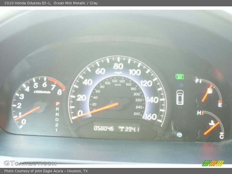Ocean Mist Metallic / Gray 2010 Honda Odyssey EX-L