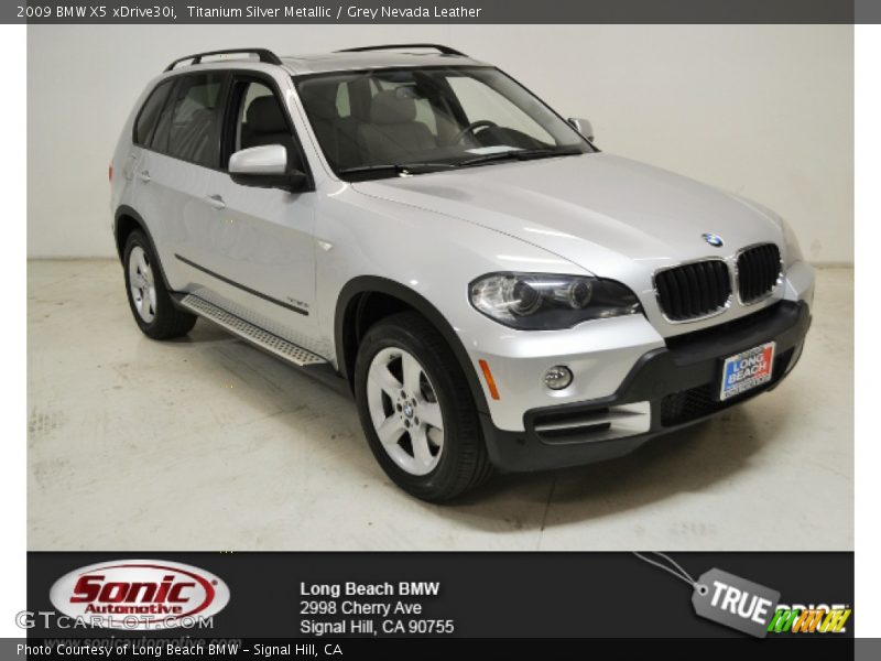 Titanium Silver Metallic / Grey Nevada Leather 2009 BMW X5 xDrive30i
