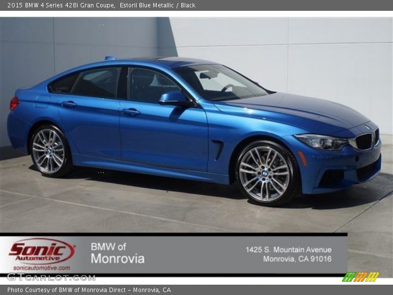 Estoril Blue Metallic / Black 2015 BMW 4 Series 428i Gran Coupe