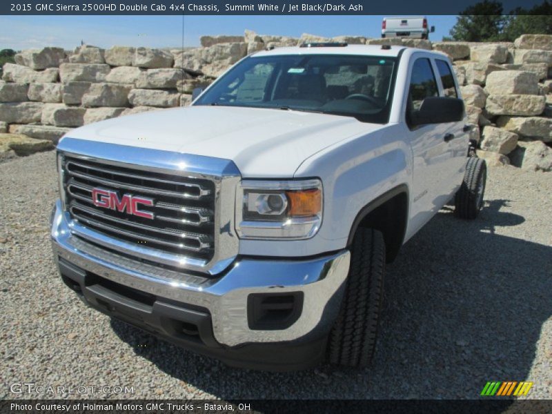 Summit White / Jet Black/Dark Ash 2015 GMC Sierra 2500HD Double Cab 4x4 Chassis