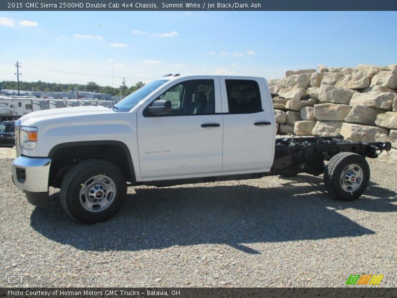 Summit White / Jet Black/Dark Ash 2015 GMC Sierra 2500HD Double Cab 4x4 Chassis