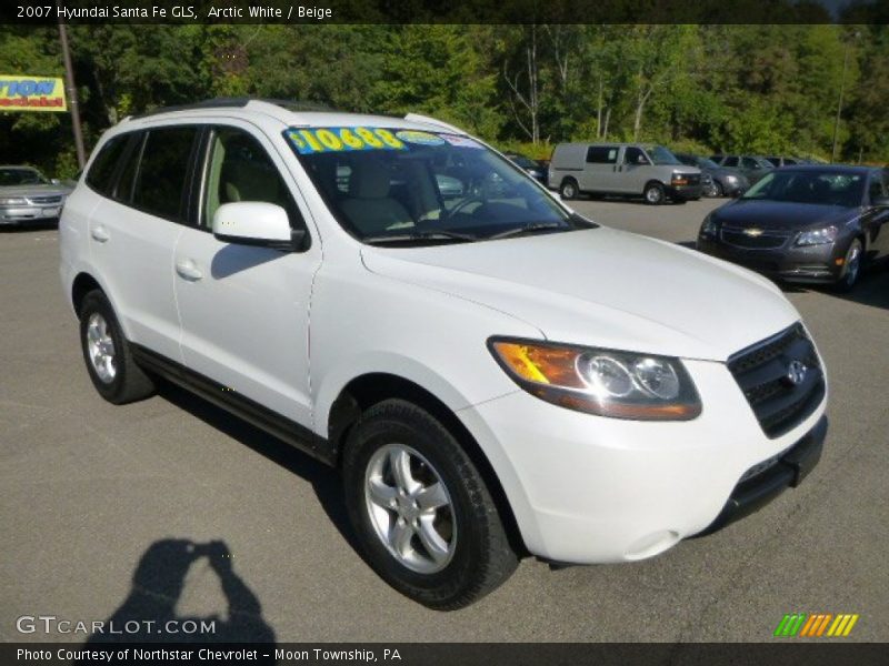 Arctic White / Beige 2007 Hyundai Santa Fe GLS