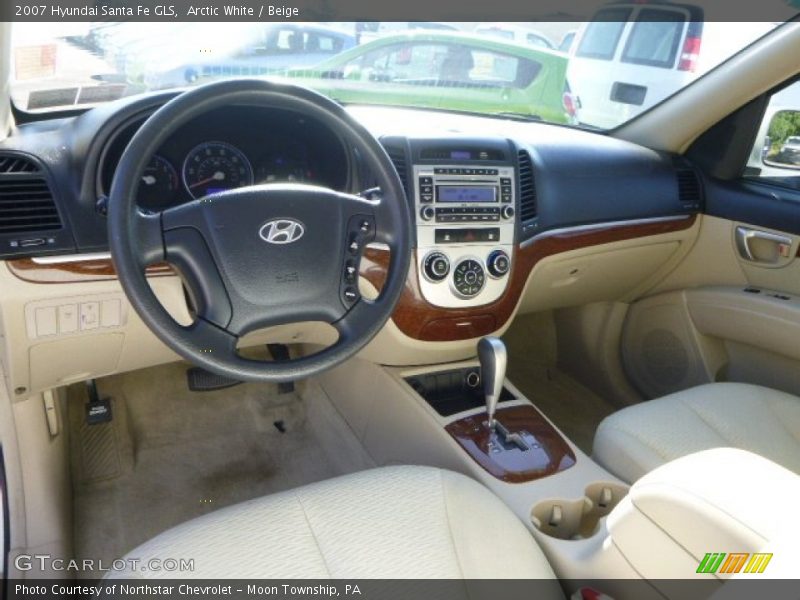 Arctic White / Beige 2007 Hyundai Santa Fe GLS
