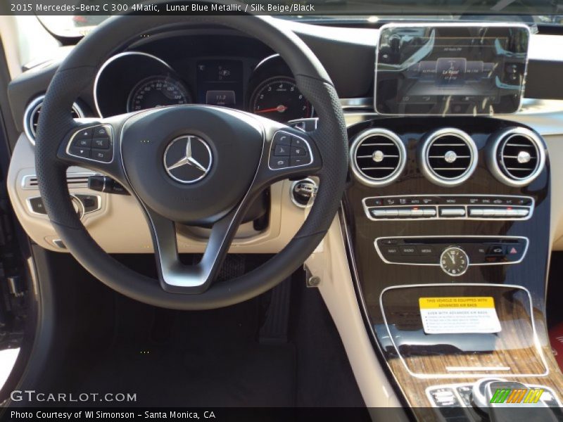 Lunar Blue Metallic / Silk Beige/Black 2015 Mercedes-Benz C 300 4Matic