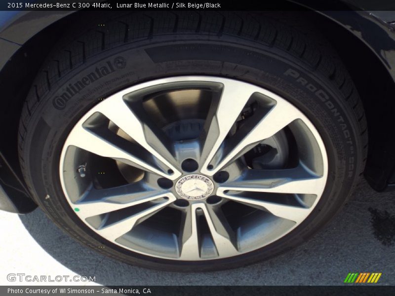 Lunar Blue Metallic / Silk Beige/Black 2015 Mercedes-Benz C 300 4Matic