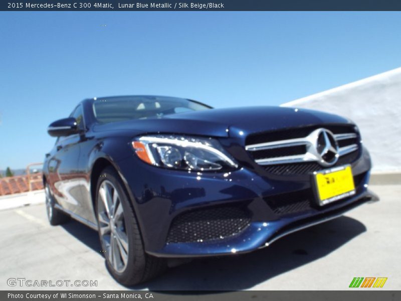 Lunar Blue Metallic / Silk Beige/Black 2015 Mercedes-Benz C 300 4Matic