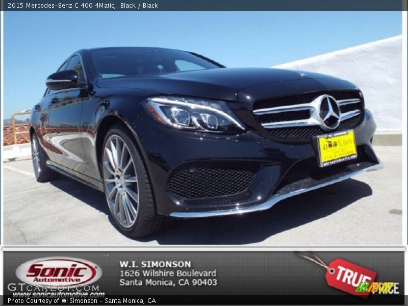 Black / Black 2015 Mercedes-Benz C 400 4Matic