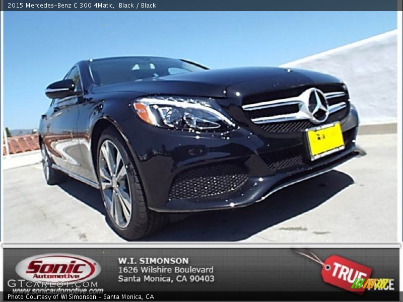 Black / Black 2015 Mercedes-Benz C 300 4Matic