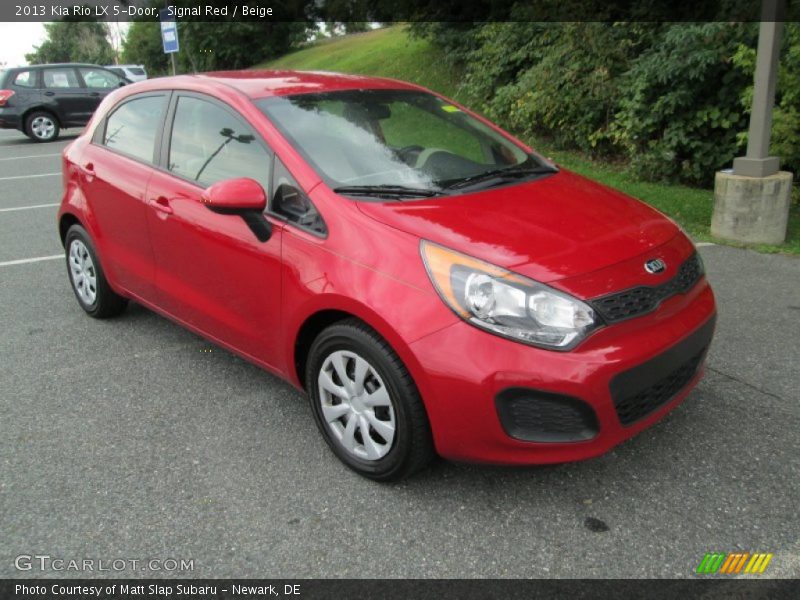 Signal Red / Beige 2013 Kia Rio LX 5-Door