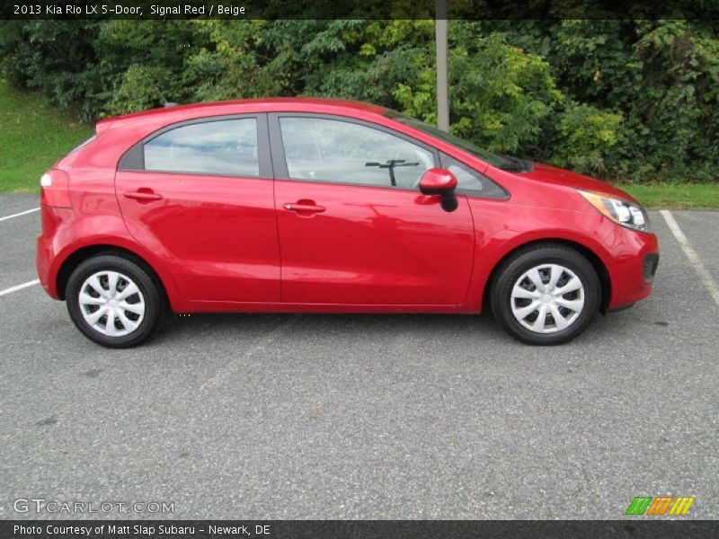 Signal Red / Beige 2013 Kia Rio LX 5-Door