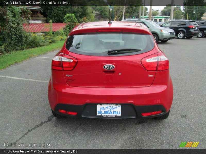 Signal Red / Beige 2013 Kia Rio LX 5-Door