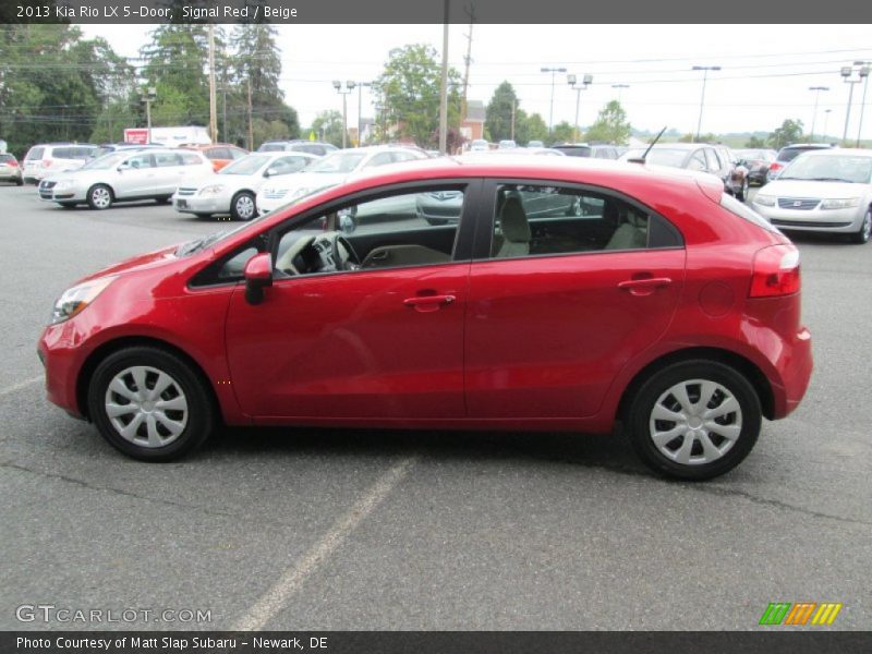 Signal Red / Beige 2013 Kia Rio LX 5-Door