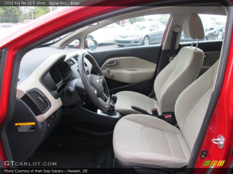 Signal Red / Beige 2013 Kia Rio LX 5-Door