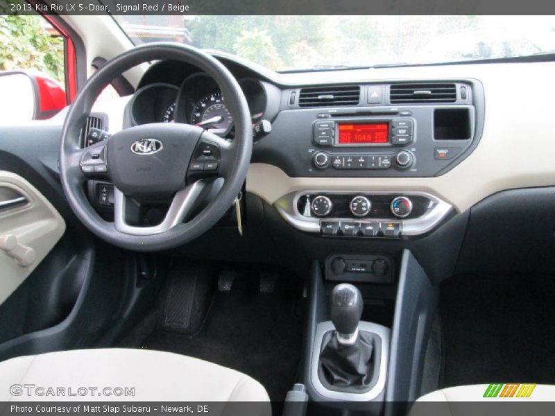 Signal Red / Beige 2013 Kia Rio LX 5-Door