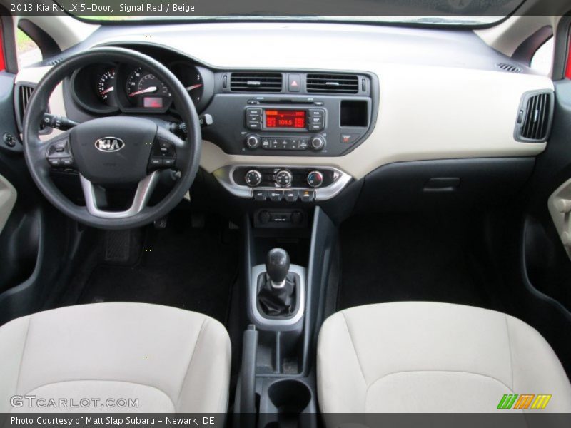 Signal Red / Beige 2013 Kia Rio LX 5-Door