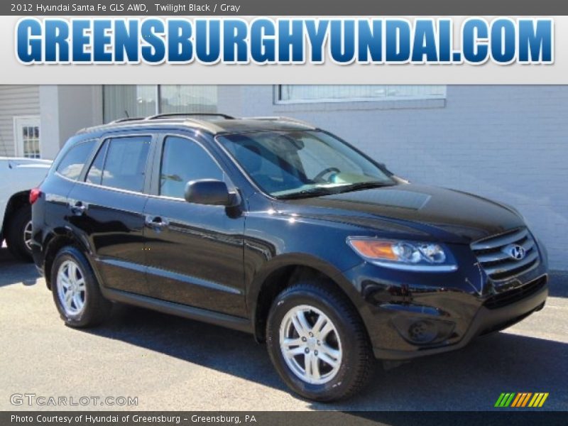 Twilight Black / Gray 2012 Hyundai Santa Fe GLS AWD