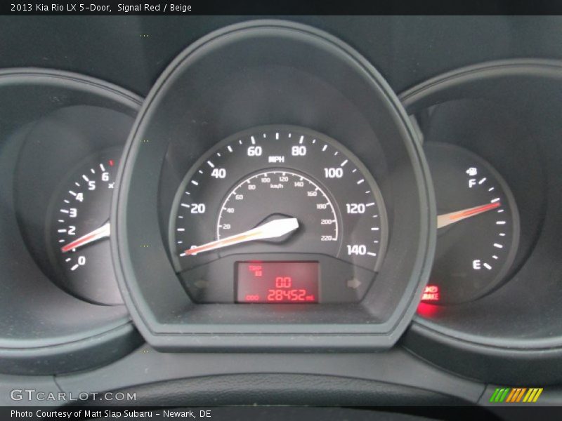 Signal Red / Beige 2013 Kia Rio LX 5-Door