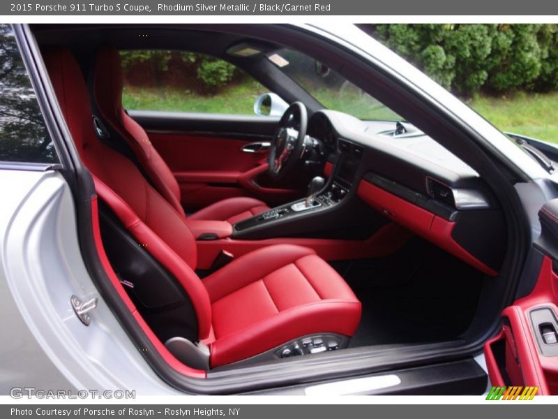 Rhodium Silver Metallic / Black/Garnet Red 2015 Porsche 911 Turbo S Coupe