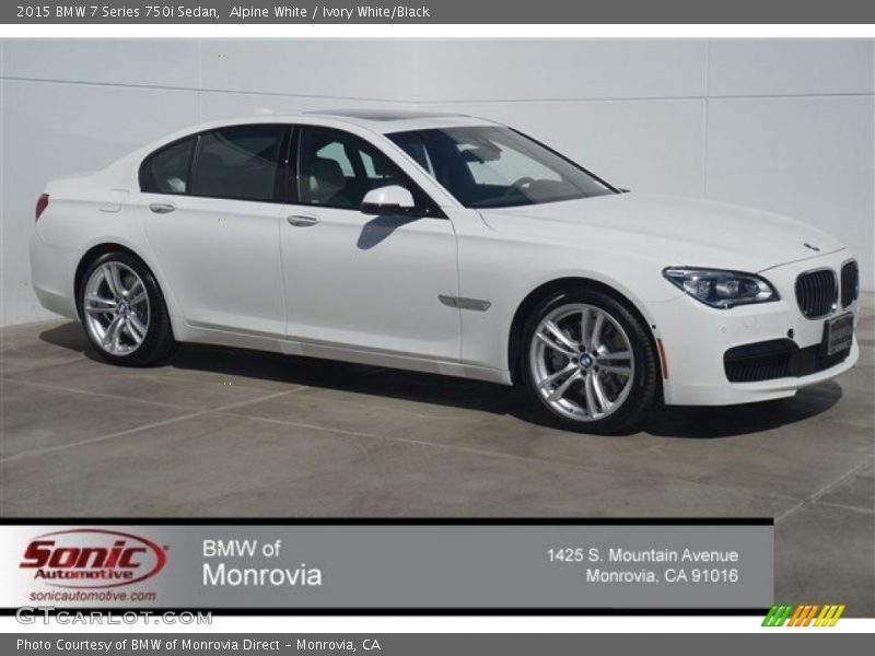 Alpine White / Ivory White/Black 2015 BMW 7 Series 750i Sedan