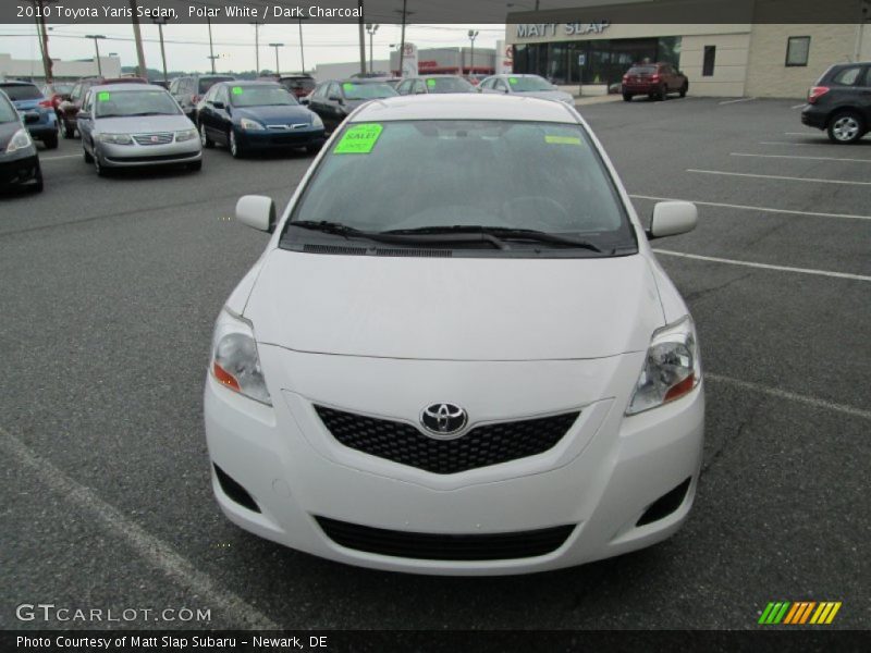 Polar White / Dark Charcoal 2010 Toyota Yaris Sedan