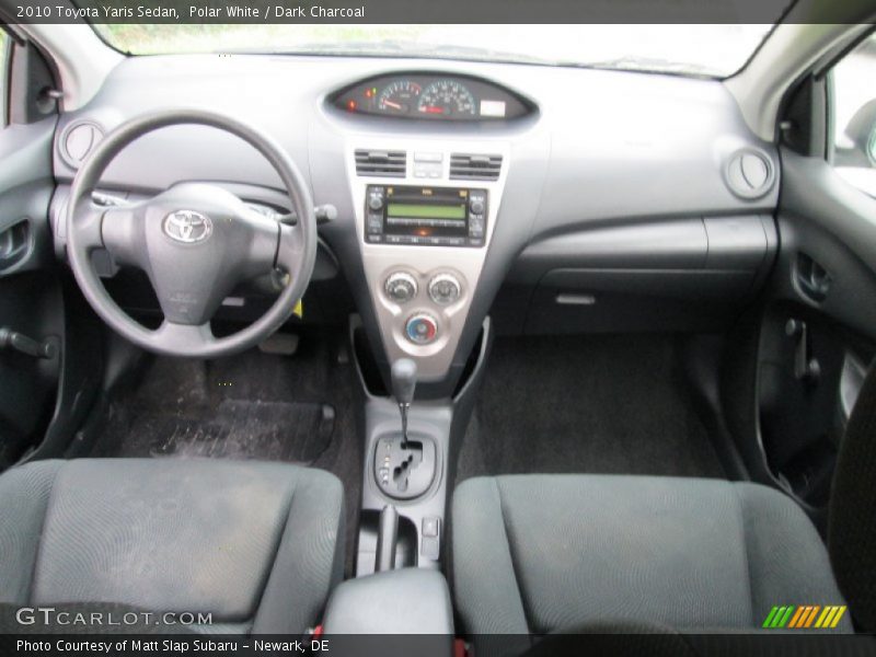 Polar White / Dark Charcoal 2010 Toyota Yaris Sedan