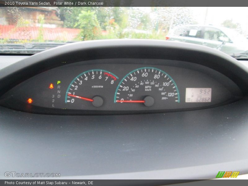 Polar White / Dark Charcoal 2010 Toyota Yaris Sedan